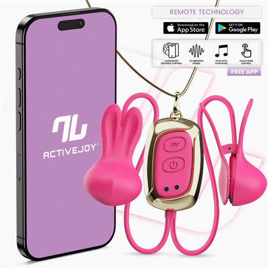 Tickly Pinzas para Pezones con Vibración, Control y Collar con APP